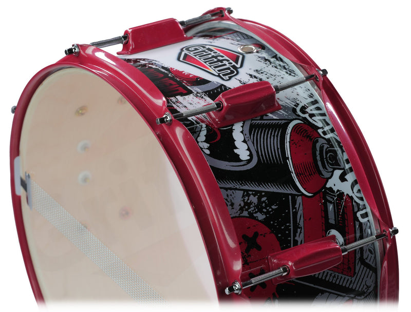 Snare Drum by GRIFFIN | Birch Wood Shell 14"x6.5" with Custom Graphic Wrap (Limited Edition) | Percussion Acoustic Musical Instrument Kit & Drummers Key | 8 Metal Lugs, Head Set & Strainer Throw Off