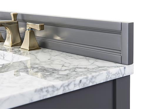 Adeline Bathroom Vanity with Farmhouse Sink and Carrara White Marble Top Cabinet Set