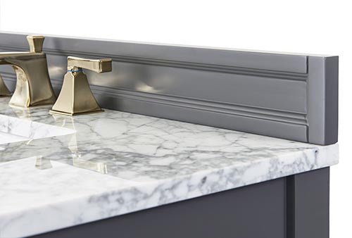 Adeline Bathroom Vanity with Farmhouse Sink and Carrara White Marble Top Cabinet Set