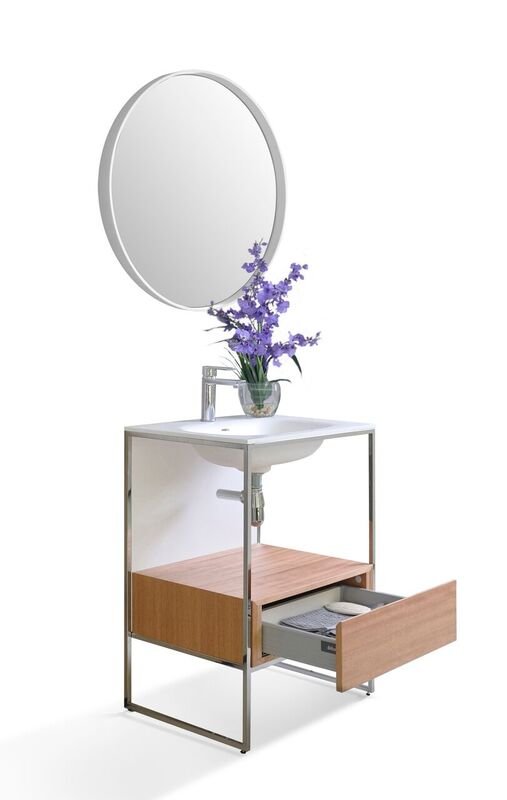 Tory Bathroom Vanity with Solid Surface Top Cabinet Set with Mirror