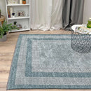 Alfa Rich Light Blue Area Rugs for Living Room Bedroom Decor Cotton Washable Pet Friendly