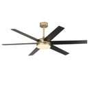 60" Volga DC Motor 6 Blades Modern Downrod Mount Ceiling Fan with Remote Control