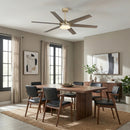 60" Volga DC Motor 6 Blades Modern Downrod Mount Ceiling Fan with Remote Control