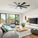 72 Inch Elbe Modern Downrod Mount Ceiling Fan with Light and Remote Control