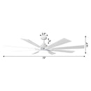 72 Inch Elbe Modern Downrod Mount Ceiling Fan with Light and Remote Control