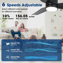 Vaczon 42 Inch DC Motor Modern Downrod Ceiling Fan with LED Light and Remote Control