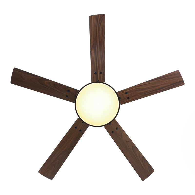 Vaczon 52 Inch 5 Blades DC Motor Modern Downrod Ceiling Fan with LED Light and Remote Control