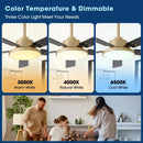 Vaczon 52 Inch Double-sided Blades Modern Ceiling Fan with Remote Control and LED Light