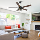 Vaczon 52 Inch 60 Inch Industrial Downrod Ceiling Fan with Light and APP & Remote Control