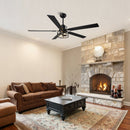 Vaczon 52 Inch 60 Inch Industrial Downrod Ceiling Fan with Light and APP & Remote Control