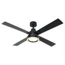 Vaczon 52 Inch 4 Blades DC Motor Modern Downrod Ceiling Fan with LED Light and Remote Control