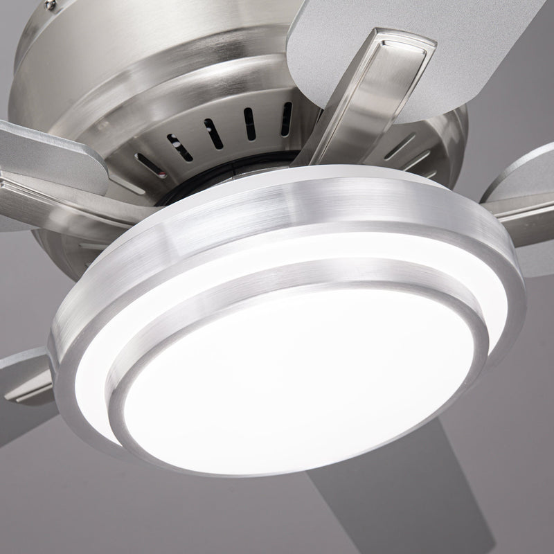 Vaczon 52 Inch Double-sided Blades Flush Mount LED Ceiling Fan with APP and Remote Control