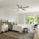 Vaczon 52 Inch Double-sided Blades Flush Mount LED Ceiling Fan with APP and Remote Control