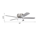 Vaczon 52 Inch Double-sided Blades Flush Mount LED Ceiling Fan with APP and Remote Control