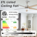 52" Vaczon 5 Blades Ceiling Fan with LED Light and Remote Control