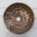 Valencia Travertine Above Vanity Bathroom Sink Rustic Sand-blasted (D)16" (H)6" top view