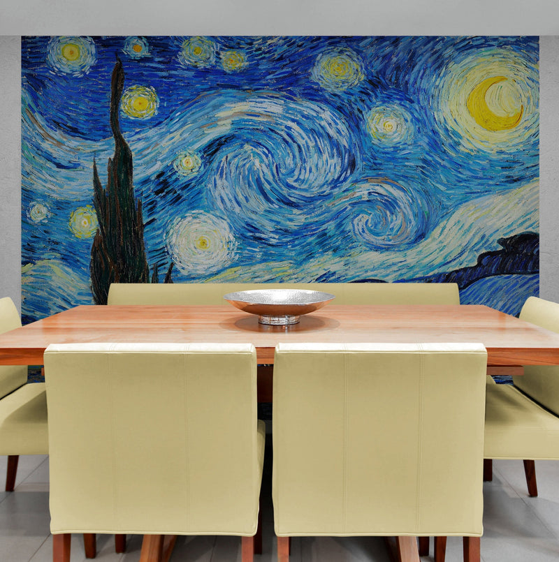 Vincent Van Gogh's The Starry Night Painting Wallpaper Mural.