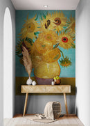 Van Gogh Sunflower Painting Wallpaper Mural.