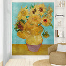 Van Gogh Sunflower Painting Wallpaper Mural.