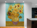 Van Gogh Sunflower Painting Wallpaper Mural.