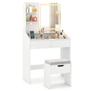 Vanity Desk LED Lighted Makeup Table with 3 Color Modes-White by LJGDeals