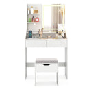 Vanity Desk LED Lighted Makeup Table with 3 Color Modes-White by LJGDeals