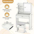 Vanity Desk LED Lighted Makeup Table with 3 Color Modes-White by LJGDeals