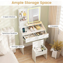 Vanity Desk LED Lighted Makeup Table with 3 Color Modes-White by LJGDeals