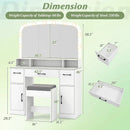 Vanity Desk Makeup Table with Stool 3-Color Lights and Charging Station by LJGDeals