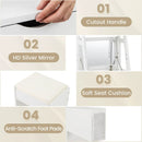Vanity Desk Set with Flip Top Mirror Hidden Storage Compartments and Cushioned Stool-White by LJGDeals