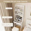Vanity Desk Set with Flip Top Mirror Hidden Storage Compartments and Cushioned Stool-White by LJGDeals