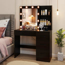 Vanity Desk with 3-Color Lights and Power Outlets by LJGDeals