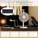 Vanity Desk with 3-Color Lights and Power Outlets-Black