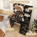 Vanity Desk with 3-Color Lights and Power Outlets by LJGDeals
