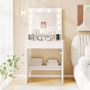 Vanity Desk with Adjustable Brightness and 3 Light Modes for Bedroom-White by LJGDeals