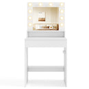 Vanity Desk with Adjustable Brightness and 3 Light Modes for Bedroom-White by LJGDeals
