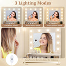 Vanity Desk with Adjustable Brightness and 3 Light Modes for Bedroom-White by DirectDeals