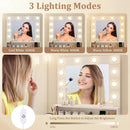 Vanity Desk with Adjustable Brightness and 3 Light Modes for Bedroom-White by LJGDeals
