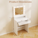 Vanity Desk with Adjustable Brightness and 3 Light Modes for Bedroom-White by DirectDeals