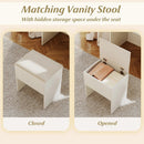 Vanity Desk with Mirror and Lights Makeup Dressing Table with Power Outlets-White by LJGDeals
