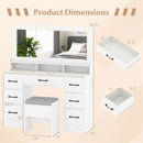 Vanity Desk with Mirror and Lights Makeup Table with Power Outlets by LJGDeals