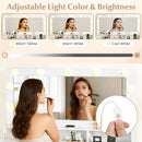 Vanity Desk with Mirror and Lights Makeup Table with Power Outlets by LJGDeals