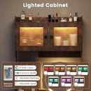 Vanity Desk with Rotatable Mirror and Lights Modern Dressing Table with 3 Light Colors-Brown by LJGDeals