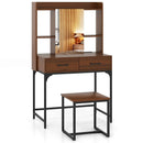 Vanity Desk with Storage Drawers and Charging Station by LJGDeals