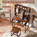Vanity Desk with Storage Drawers and Charging Station by LJGDeals