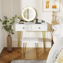 Vanity Desk with with Lighted Adjustable Mirror for Bedroom by LJGDeals
