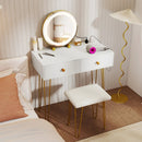 Vanity Desk with with Lighted Adjustable Mirror for Bedroom by LJGDeals