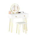 Vanity Desk with with Lighted Adjustable Mirror for Bedroom by LJGDeals