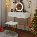 Vanity Desk with with Lighted Adjustable Mirror for Bedroom by LJGDeals