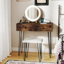 Vanity Desk with with Lighted Adjustable Mirror for Bedroom by LJGDeals